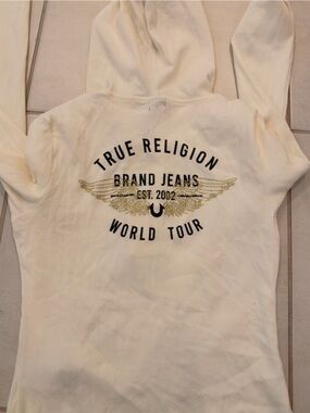 True Religion Cream Hoodie long sleeve